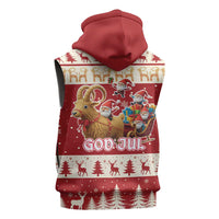 Sweden Christmas Sleeveless Zip Hoodie God Jul Nordic Julbock - Wonder Print Shop