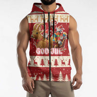 Sweden Christmas Sleeveless Zip Hoodie God Jul Nordic Julbock - Wonder Print Shop