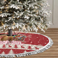 Sweden Christmas Tree Skirt God Jul Nordic Julbock - Wonder Print Shop