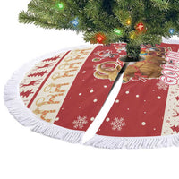 Sweden Christmas Tree Skirt God Jul Nordic Julbock - Wonder Print Shop