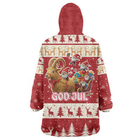Sweden Christmas Wearable Blanket Hoodie God Jul Nordic Julbock - Wonder Print Shop