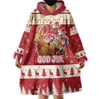 Sweden Christmas Wearable Blanket Hoodie God Jul Nordic Julbock - Wonder Print Shop