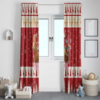 Sweden Christmas Window Curtain God Jul Nordic Julbock - Wonder Print Shop