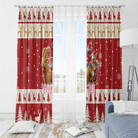 Sweden Christmas Window Curtain God Jul Nordic Julbock - Wonder Print Shop