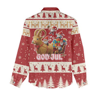 Sweden Christmas Women Casual Shirt God Jul Nordic Julbock - Wonder Print Shop