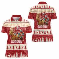 Sweden Christmas Women Polo Shirt God Jul Nordic Julbock - Wonder Print Shop