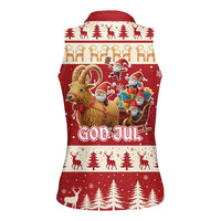 Sweden Christmas Women Sleeveless Polo Shirt God Jul Nordic Julbock - Wonder Print Shop