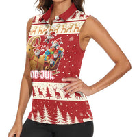 Sweden Christmas Women Sleeveless Polo Shirt God Jul Nordic Julbock - Wonder Print Shop