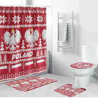 Poland Christmas Bathroom Set Emblem With Flag Style - Wonder Print Shop