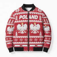Poland Christmas Bomber Puffer Jacket Emblem With Flag Style - Wonder Print Shop