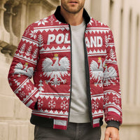 Poland Christmas Bomber Puffer Jacket Emblem With Flag Style - Wonder Print Shop