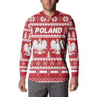 Poland Christmas Button Sweatshirt Emblem With Flag Style - Wonder Print Shop