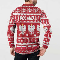 Poland Christmas Button Sweatshirt Emblem With Flag Style - Wonder Print Shop