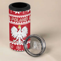 Poland Christmas 4 in 1 Can Cooler Tumbler Emblem With Flag Style - Wonder Print Shop