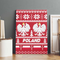 Poland Christmas Canvas Wall Art Emblem With Flag Style - Wonder Print Shop