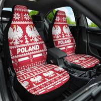 Poland Christmas Car Seat Cover Emblem With Flag Style - Wonder Print Shop