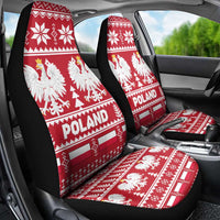 Poland Christmas Car Seat Cover Emblem With Flag Style - Wonder Print Shop
