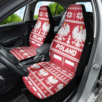 Poland Christmas Car Seat Cover Emblem With Flag Style - Wonder Print Shop