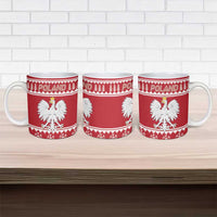 Poland Christmas Ceramic Mug Emblem With Flag Style - Wonder Print Shop