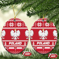 Poland Christmas Ceramic Ornament Emblem With Flag Style - Wonder Print Shop