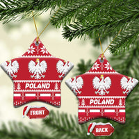 Poland Christmas Ceramic Ornament Emblem With Flag Style - Wonder Print Shop
