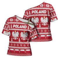 Poland Christmas Cross Shoulder Shirt Emblem With Flag Style - Wonder Print Shop