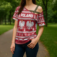 Poland Christmas Cross Shoulder Shirt Emblem With Flag Style - Wonder Print Shop