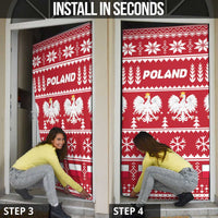 Poland Christmas Door Cover Emblem With Flag Style - Wonder Print Shop