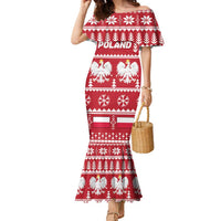 Poland Christmas Family Matching Mermaid Dress and Hawaiian Shirt Emblem With Flag Style - Wonder Print Shop