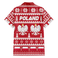Poland Christmas Family Matching Off The Shoulder Long Sleeve Dress and Hawaiian Shirt Emblem With Flag Style - Wonder Print Shop