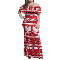 Poland Christmas Family Matching Off Shoulder Maxi Dress and Hawaiian Shirt Emblem With Flag Style - Wonder Print Shop