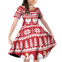 Poland Christmas Family Matching Off Shoulder Short Dress and Hawaiian Shirt Emblem With Flag Style - Wonder Print Shop