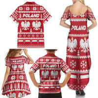 Poland Christmas Family Matching Summer Maxi Dress and Hawaiian Shirt Emblem With Flag Style - Wonder Print Shop