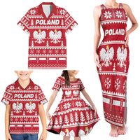 Poland Christmas Family Matching Tank Maxi Dress and Hawaiian Shirt Emblem With Flag Style - Wonder Print Shop