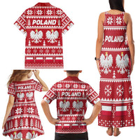 Poland Christmas Family Matching Tank Maxi Dress and Hawaiian Shirt Emblem With Flag Style - Wonder Print Shop