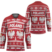 Poland Christmas Hockey Jersey Emblem With Flag Style - Wonder Print Shop