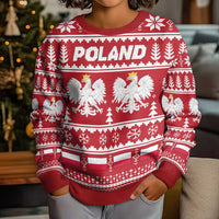 Poland Christmas Kid Ugly Christmas Sweater Emblem With Flag Style - Wonder Print Shop