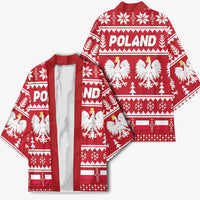 Poland Christmas Kimono Emblem With Flag Style - Wonder Print Shop