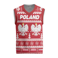 Poland Christmas Knitted V-Neck Vest Emblem With Flag Style - Wonder Print Shop
