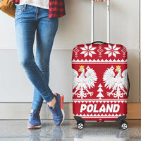 Poland Christmas Luggage Cover Emblem With Flag Style - Wonder Print Shop