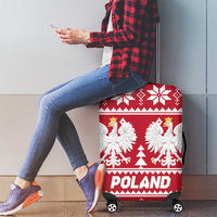 Poland Christmas Luggage Cover Emblem With Flag Style - Wonder Print Shop