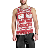 Poland Christmas Men Tank Top Emblem With Flag Style - Wonder Print Shop