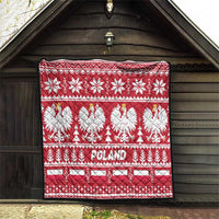 Poland Christmas Quilt Emblem With Flag Style - Wonder Print Shop