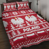 Poland Christmas Quilt Bed Set Emblem With Flag Style - Wonder Print Shop