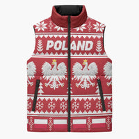 Poland Christmas Sleeveless Puffer Jacket Emblem With Flag Style - Wonder Print Shop