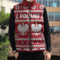 Poland Christmas Sleeveless Puffer Jacket Emblem With Flag Style - Wonder Print Shop