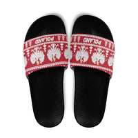 Poland Christmas Slide Sandals Emblem With Flag Style - Wonder Print Shop