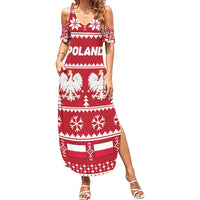 Poland Christmas Summer Maxi Dress Emblem With Flag Style - Wonder Print Shop