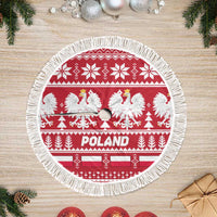 Poland Christmas Tree Skirt Emblem With Flag Style - Wonder Print Shop