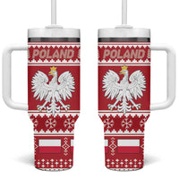 Poland Christmas Tumbler With Handle Emblem With Flag Style - Wonder Print Shop